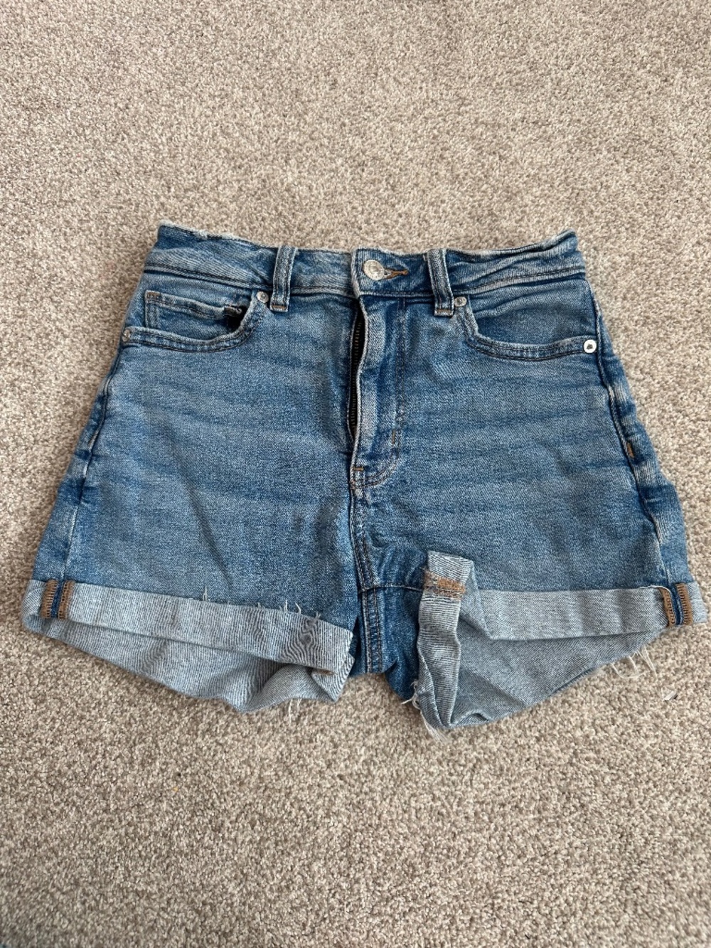 American Eagle Ne(x)t Level High-Waisted Denim Shortie Shorts Size 0
